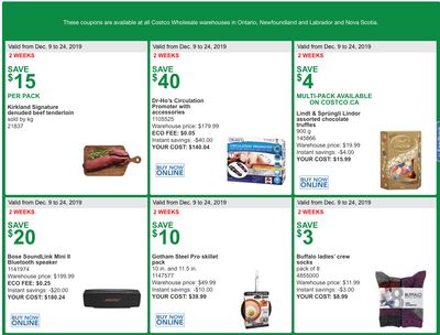 Costco Canada More Savings Weekly Coupons/Flyers for: Ontario, New Brunswick, Newfoundland & Labrador and Nova Scotia, December 9 – 24