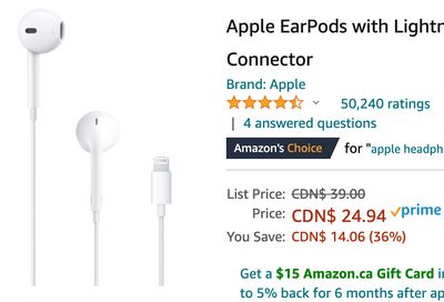 Amazon Canada Pre Black Friday Deals: Save 36% on Apple EarPods with Lightning Connector + 35% on Stainless Steel Slow Cooker + More Offers