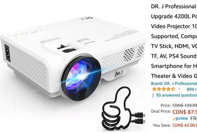 Amazon Canada Pre Black Friday Deals: Save 32% on DR. J Professional Portable Video Projector + 26% on SharkNinja Professional Blender + More HOT Offers