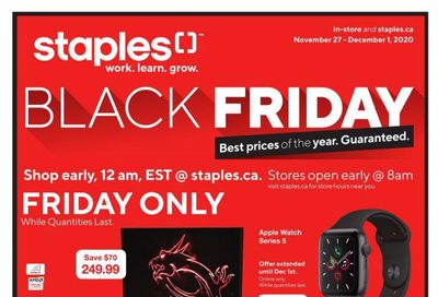 Staples Black Friday Flyer November 25 to December 1, 2020