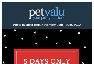 Pet Valu Black Friday Flyer November 26 to 30