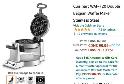 Amazon Canada Black Friday Deals: Save 41% on Cuisinart Waffle Maker + 55% on SharkNinja Ultra-Light Vacuum + 33% on Husqvarna Automower Robotic Lawn Mower + More HOT Offers
