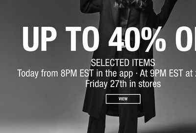 ZARA Canada Black Friday Sale: Save Up to 40% Off *Starts at 8pm Tonight*