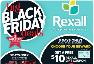 Rexall Canada Big Black Friday Deals: Get a FREE $10 Rexall Gift Coupon or 40,000 Points When You Spend $40 + 3 Day Sale + Hot Deals