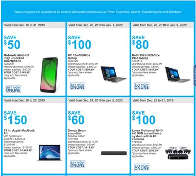 Costco Canada Boxing Day 2019 Coupons Deals + Flyers + Sale for: British Columbia, Alberta, Saskatchewan & Manitoba, December 26 – January 5