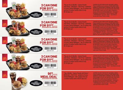 McDonald's Canada Coupons (NB, NS, PE) December 27 to February 2
