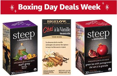 Amazon Canada Boxing Day Deals Week: Save up to 44% on Bigelow Tea variety + 40% on Couple Ring Bridal Set + More Deals