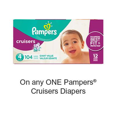 Save $2.00 when you buy any ONE Pampers Cruisers Diapers (excludes trial/travel size, value/gift/bonus packs)