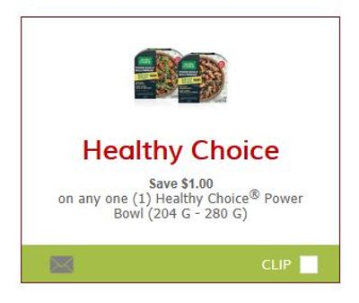 SmartSource Canada Coupons: Save $1 On Healthy Choice Power Bowls