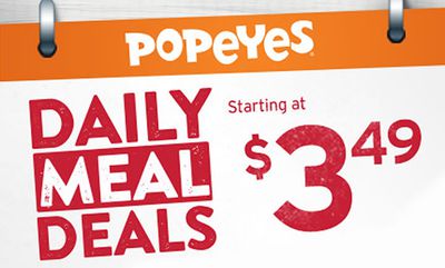 Daily Meal Deals - Starting at $3.49 at Popeyes