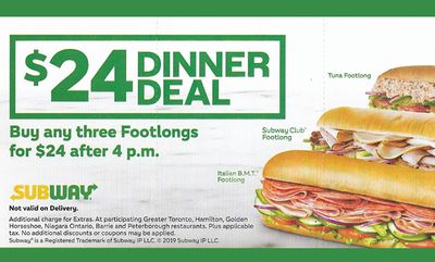 $24 DINNER DEAL at Subway