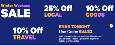Groupon Canada Winter Weekend Sale: Save an Extra 25% Off Activities, Restaurants, Beauty & More With Coupon Code