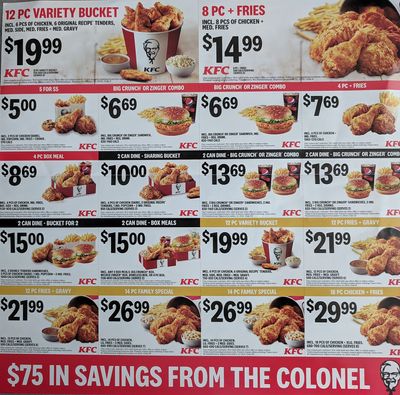 KFC Canada Mailer Coupons (Ontario), until December 15, 2019