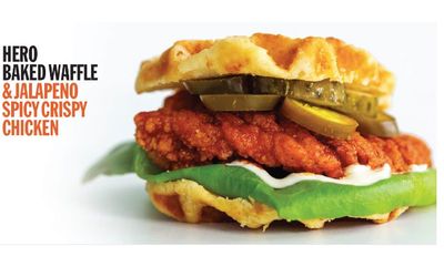 Baked Waffle Crispy Jalapeño Chicken at Hero Certified Burgers