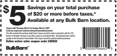 Bulk Barn Canada Coupon: Valid until March 7