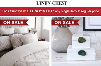 Linen Chest Canada Deals: Save an Extra 25% Off Using Coupon Code + up to 75% Sale!