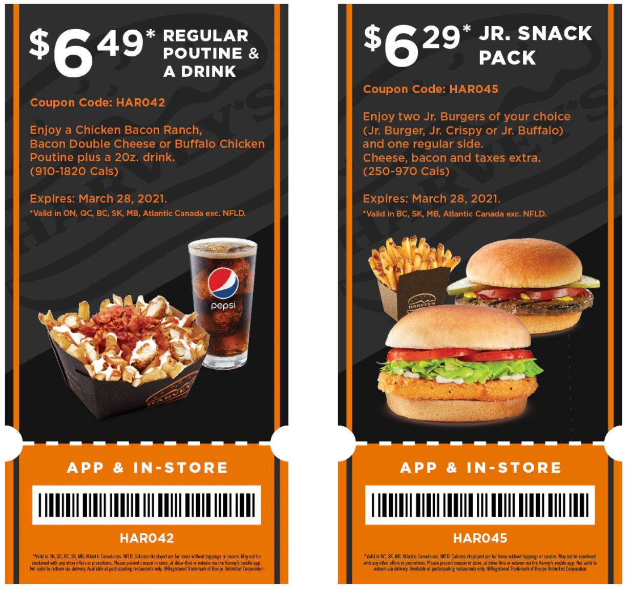 Harvey’s Canada Coupons (BC, SK, MB, Atlantic) until March 28