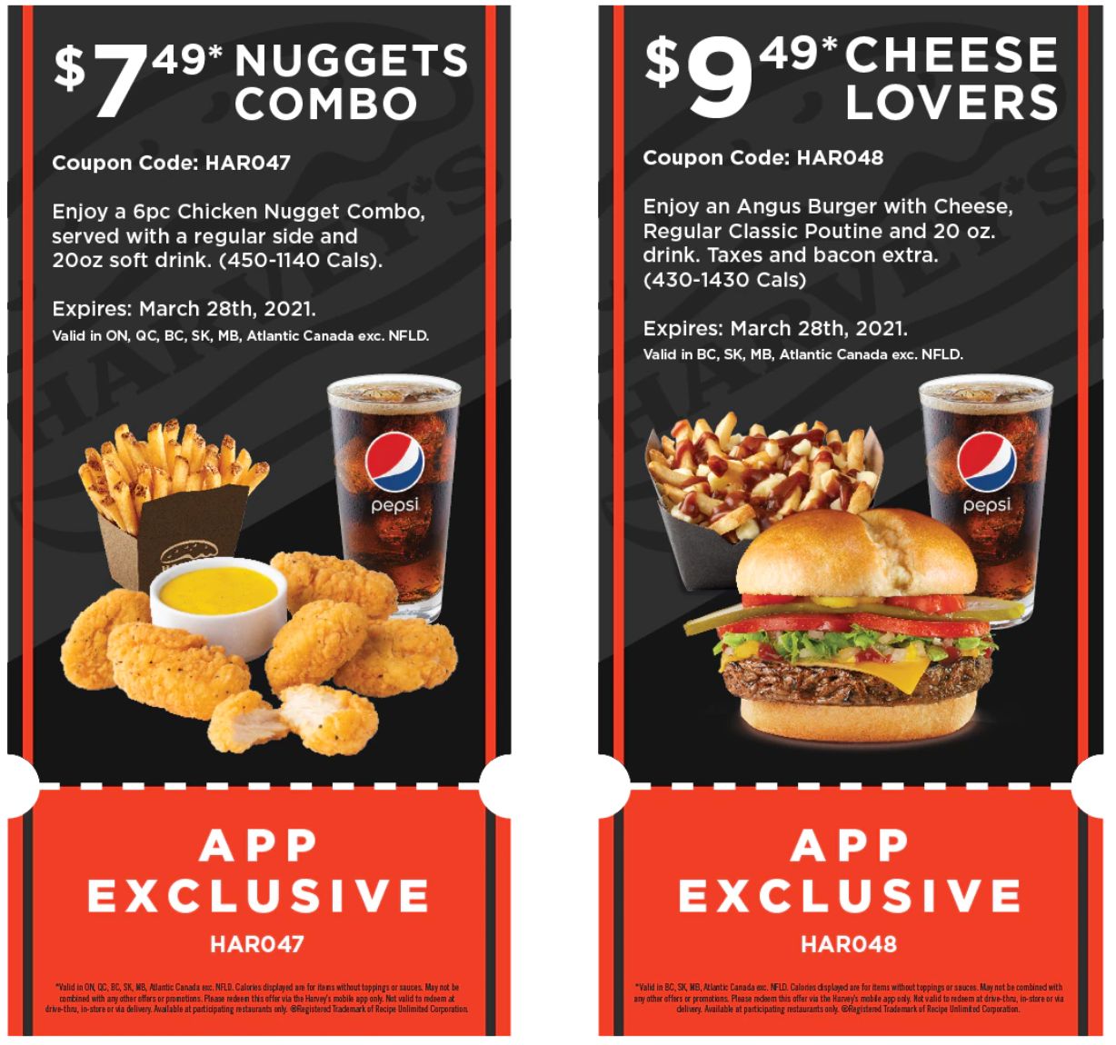 Harvey’s Canada Coupons (BC, SK, MB, Atlantic) until March 28