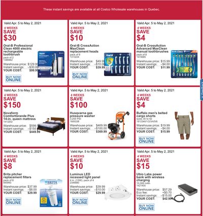 Costco Canada More Savings Weekly Coupons/Flyers for: Quebec, until May 2