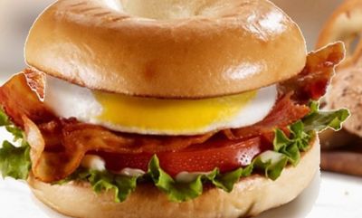 BLT bagel with egg on plain bagel at McDonald's Canada