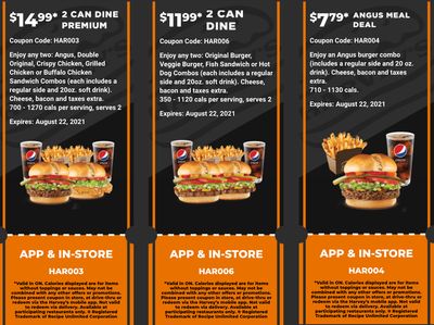Harvey’s Canada New Digital Coupons: Two Original Burger or Veggie Burger Combos for $11.99 + More Deals