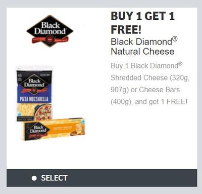 WebSaver Canada Coupons: Buy One Get One Free Black Diamond Natural Cheese
