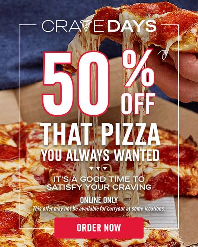 Domino’s Pizza Canada Offers: Save 50% Off Pizzas Using Coupon Code!