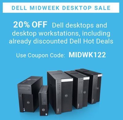 Dell Canada Refurbished Midweek Desktop Sale: Save 20% Off Dell Desktops and Workstations with Coupon Code