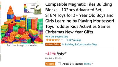 Amazon Canada Deals: Save 48% on Magnetic Tiles Building Blocks with Coupon + 31% on Stand Mixer + More Offers