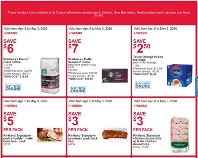 Costco Canada More Savings Weekly Coupons/Flyers for: Ontario, New Brunswick, Newfoundland & Labrador and Nova Scotia, April 6 – 12