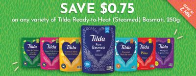 Canadian Coupons: Save 75 Cents On Tilda Ready-To-Heat Basmati