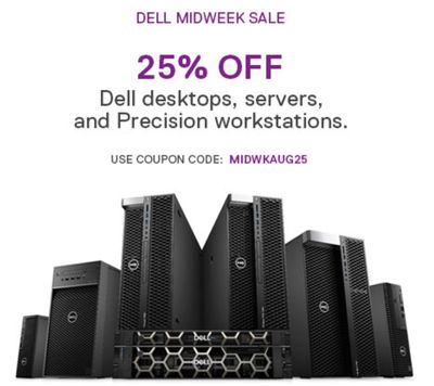 Dell Canada Refurbished Midweek Sale: Save Save 25% Off Desktops, Servers & Fixed Workstations with Coupon + More Offers