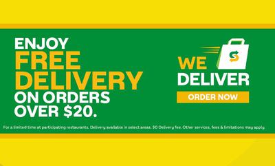 FREE DELIVERY at SUBWAY CANADA at Subway