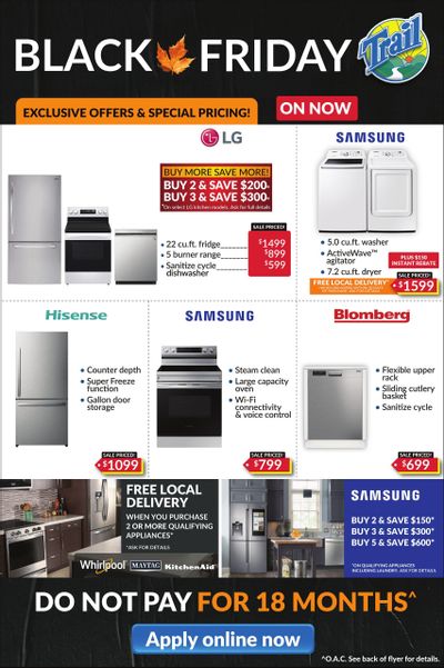 Trail Appliances (AB & SK) Black Friday Flyer November 17 to December 7