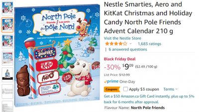 Amazon.ca Black Friday Deals : Nestle North Pole Friends Advent Calendar $6.09 After Discount + Coupon (Regular $12.99)