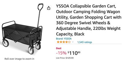 Amazon Canada Deals: Save 15% on Folding Wagon Cart with Coupon + 42% on Wireless Security Camera with Coupon