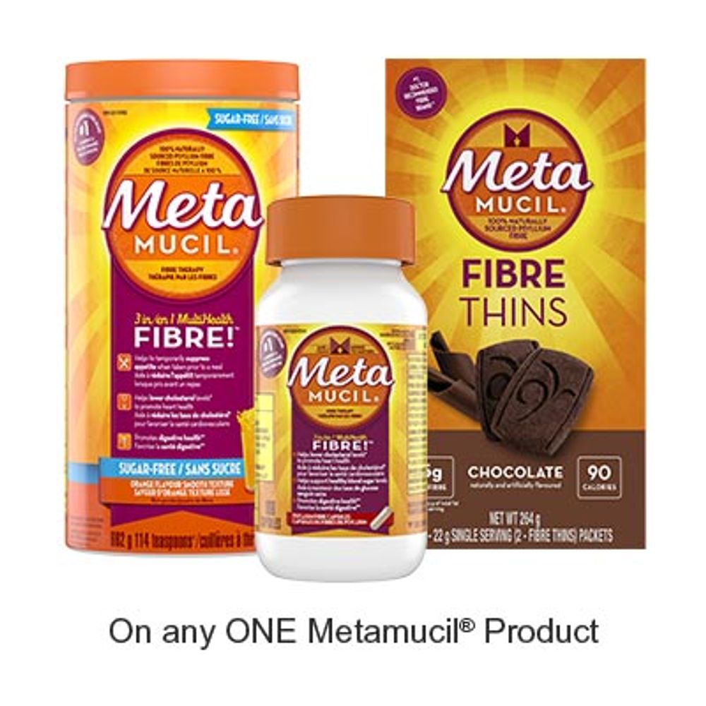 Save $2.00 when you buy any ONE Metamucil Product (excludes trial/travel size, value/gift/bonus packs)