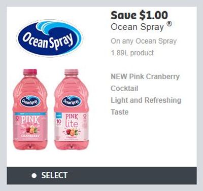 WebSaver Canada Coupons: Save $1 On Ocean Spray Juice
