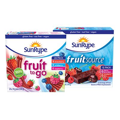 Save $1 On any one (1) SunRype Fruit to Go 24 pack or FruitSource 12 pack