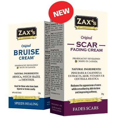Save $5.00 on Zax's Original Bruise or Scar Cream. Redeemable at Shoppers Drug Mart, Rexall and at zaxhealth.com