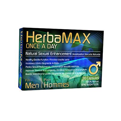 Save $5 Herbamax Once A Day For Men (30 Capsules) Natural Sex Enhancement (limit one per customer). Available at Shoppers Drug Mart stores. No prescription necessary.