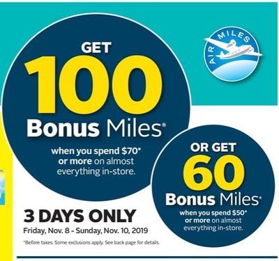 Rexall Pharma Plus Drugstore Canada Coupon & Flyers Deals: Get up to 100 Bonus Air Miles + 3 Days Deals