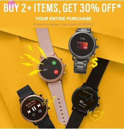 Fossil Canada Promotions: Save 30% off When You Buy 2 Items or More With Coupon Code