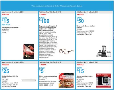 Costco Canada More Savings Weekly Coupons/Flyers for: Quebec, November 11 -17