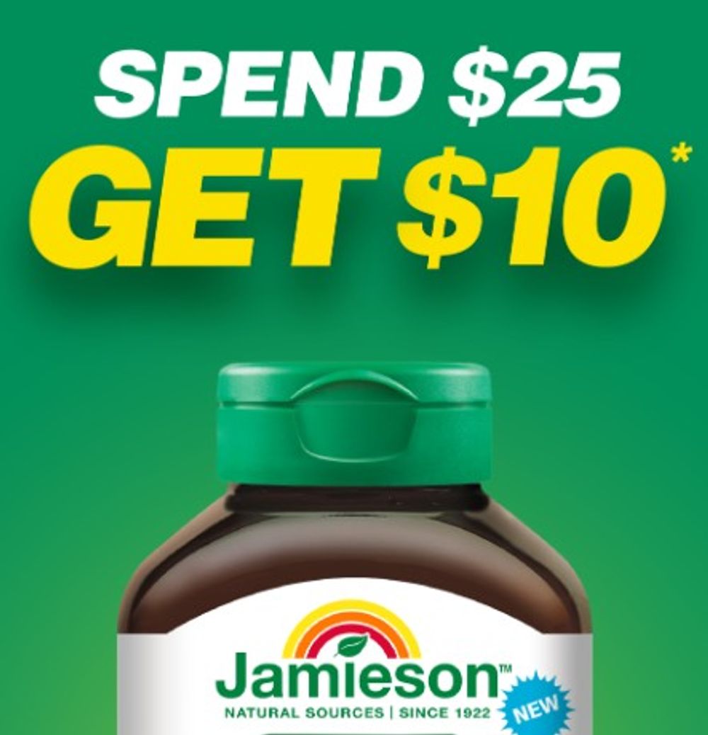 Spend $25 on Jamieson products and get $10 back