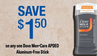 Save $1.50 on Dpve Men+Care aluminum-free antiperspirant/deodorant