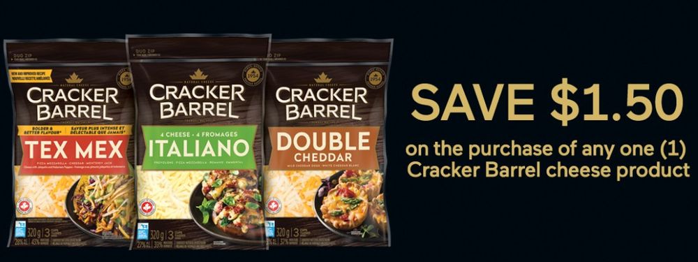 Save $1.50 on Cracker Barrel cheese