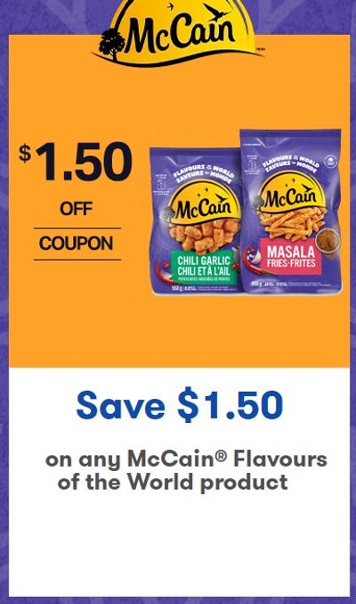 Save $1.50 on McCain Flavours of the World product