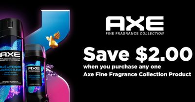 Save $2 on Axe fine fragrance collection product