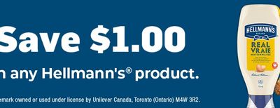 Save $1 on any one Hellmann's product